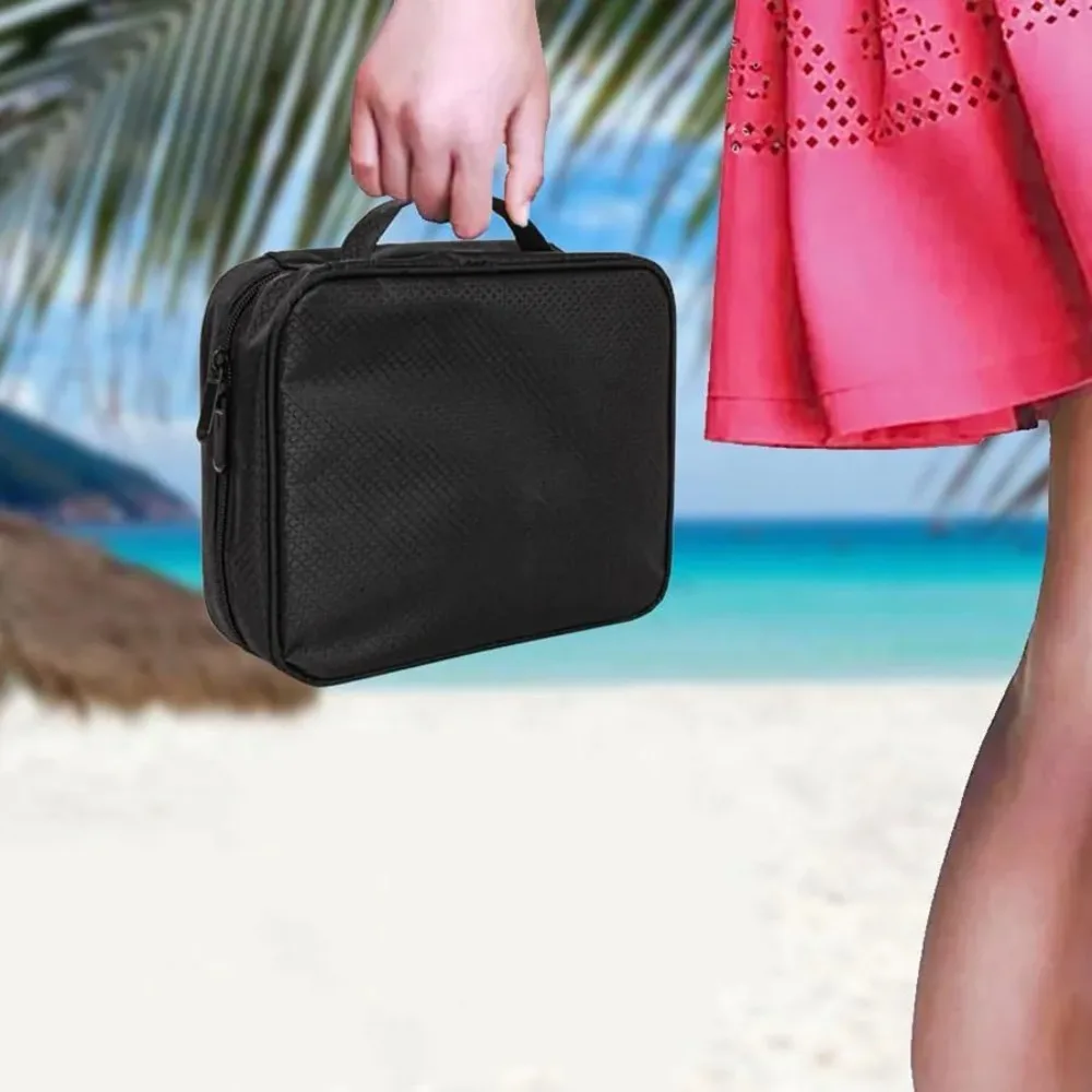 

Прозрачная сумка-органайзер из ПВХ на молнии для ювелирных украшений: многослойный чехол для хранения ожерелий, колец и серег, портативный органайзер