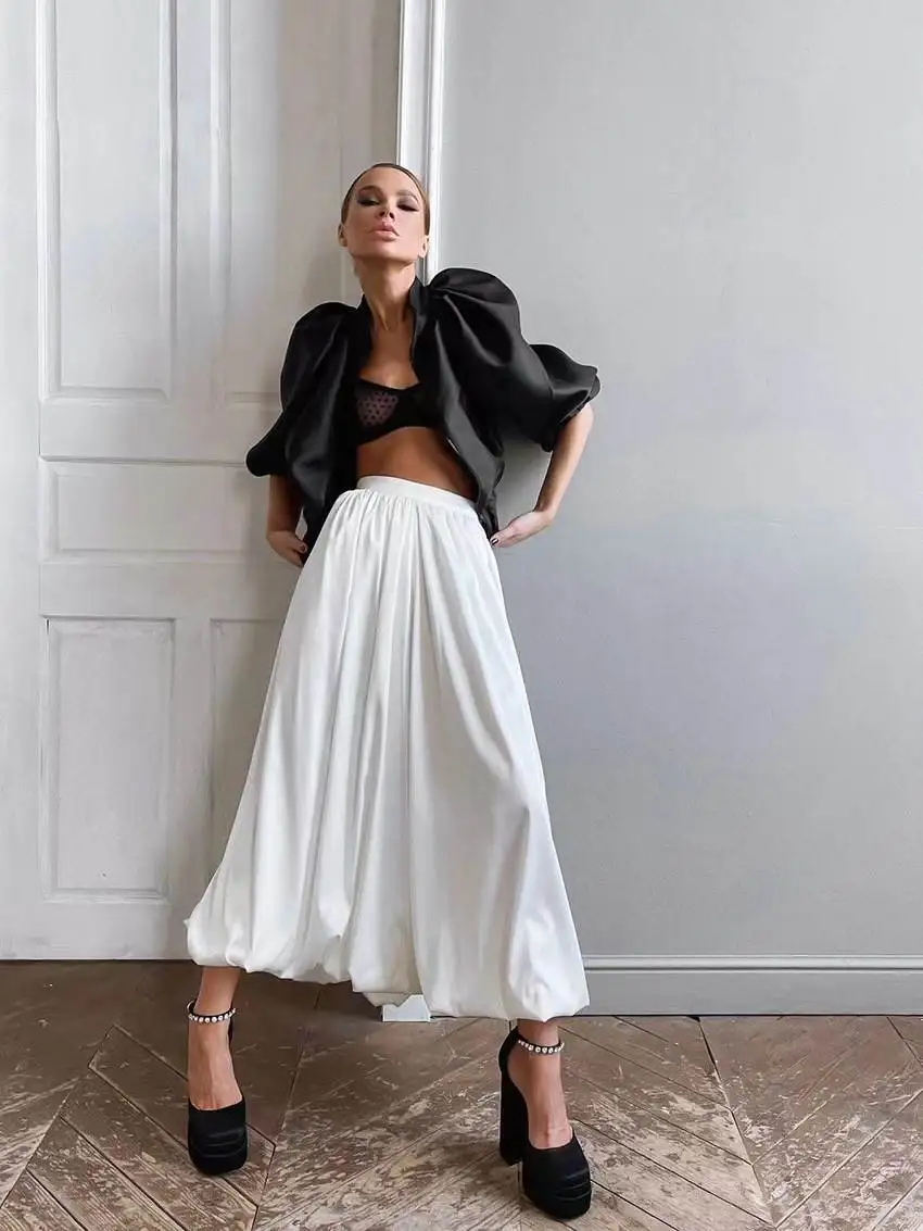 

Юбка А-силуэта с высокой талией, простая, однотонная, модная, повседневная, универсальная женская юбка миди/макси для осеннего сезона