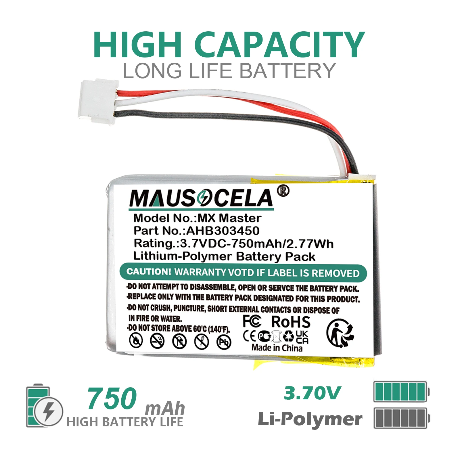Keyboard,Mouse Battery For Logitech:533-000120,000121,AHB303450,MX Master 2 2S 3 3S,M-RO052,MR0083,M905,MX Anywhere 3,MX ERGO