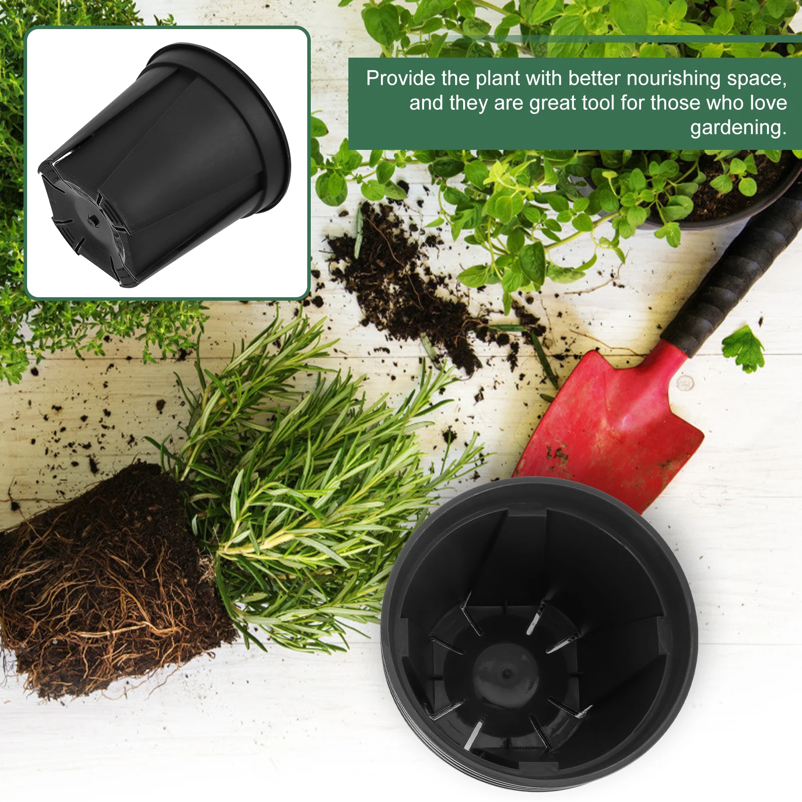 

4Pcs Root Control Plastic Flower Pots Durable Thick Plastic Flowerpot for Home Garden Outdoor Planting Home Flower Pot