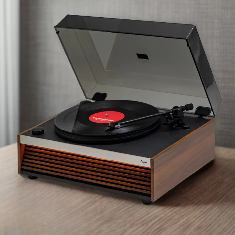 HYM-Lumi vinyl record player, Bluetooth sound system, phonograph, retro living room, European style speaker decoration