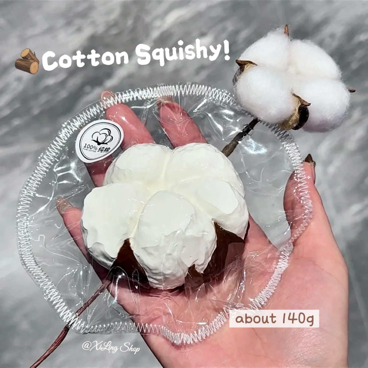 

Glutinous Rice Clay Texture! 1Pc Handmade Taba Squishy - Single Cotton Ball shaped to relieve stress - Food grade silicone