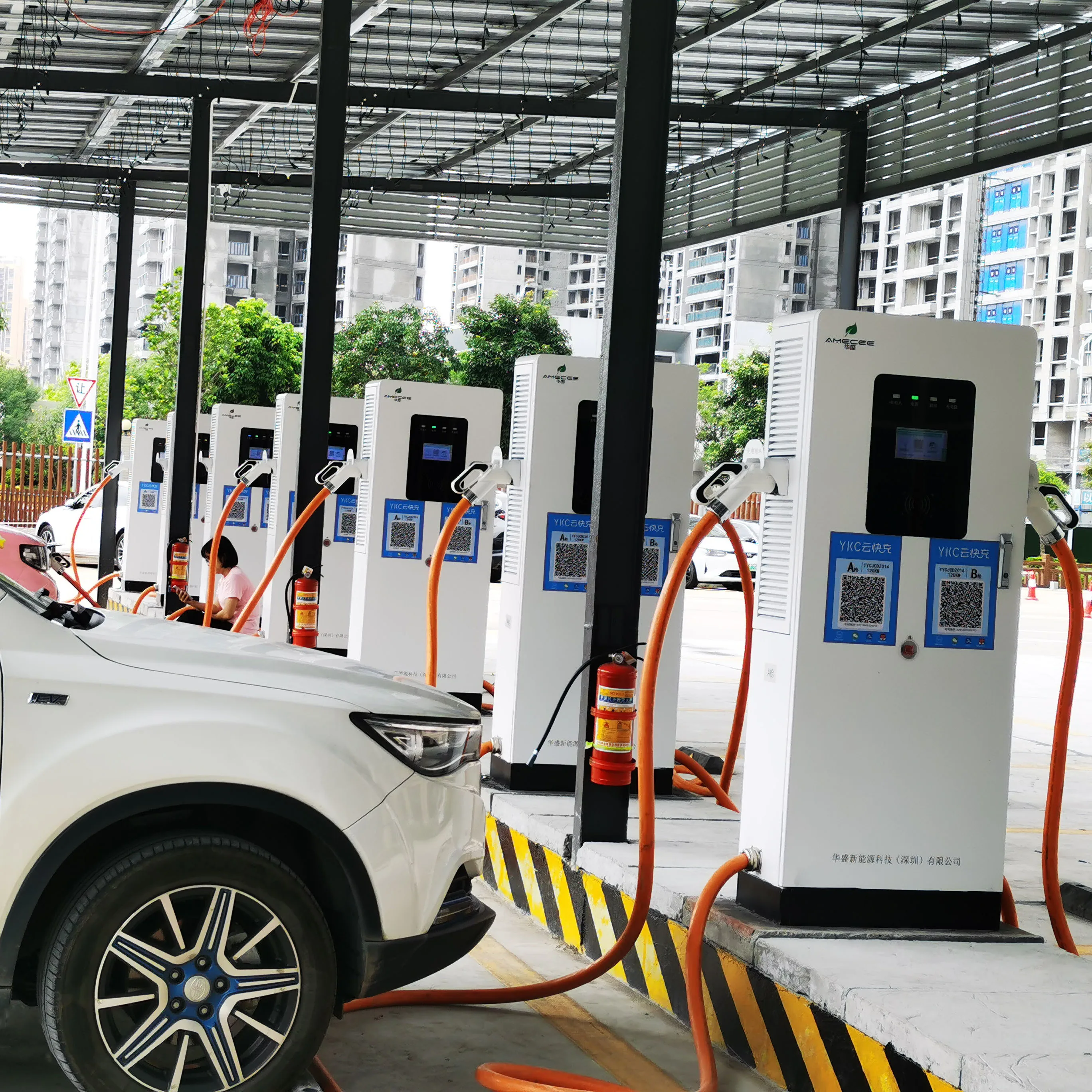 Estación de carga de coche, piezas y accesorios de vehículo de energía, Cargador eléctrico portátil Ev, cargador Ev de CC para coche eléctrico