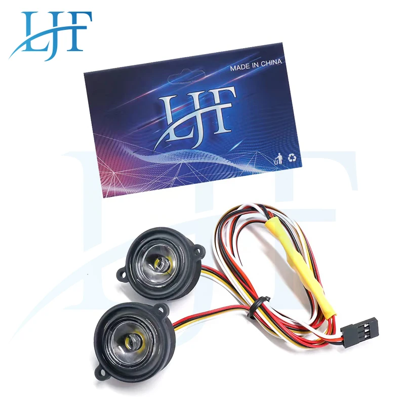 LJF Colorful Angel and Demon Eyes Headlight LED Lights for 1/10 YK4102 1/8 YK4082 YiKong RC Crawler Car Upgrade Accessories A16