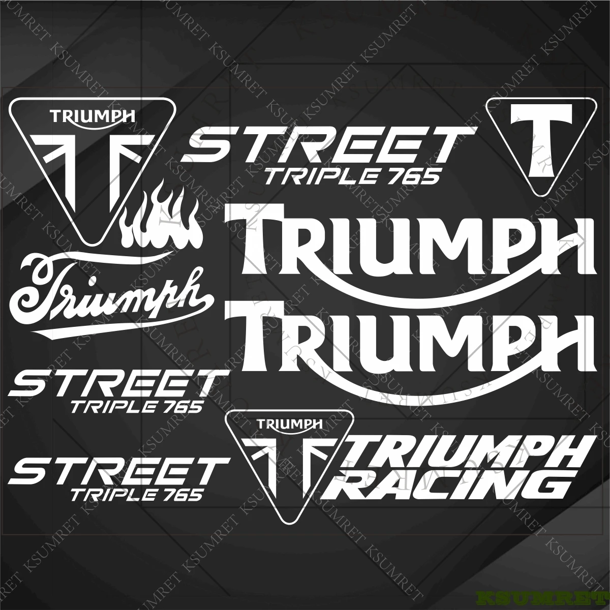 

For Triumph Motorcycle Stickers STREET TRIPLE 765 accessories Racing Logo Decal Tank Emblem Waterproof