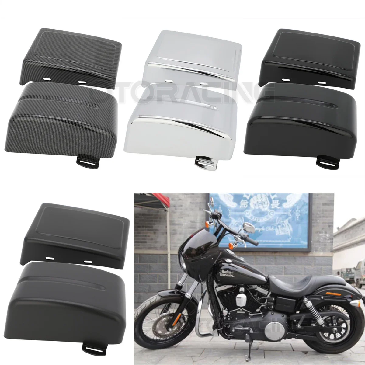Motorcycle Left Right Side Fairing Battery Cover For Harley Dyna FXDF FLD Super Glide Wide Glide Street Bob 2012- 2017
