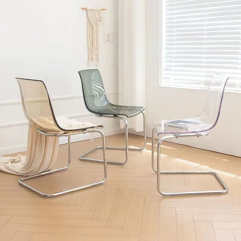 Living Room Chairs Designer Transparent Chair Acrylic  Backrest Dining Chair Leisure Chair Home Furniture Makeup Chair Dressing