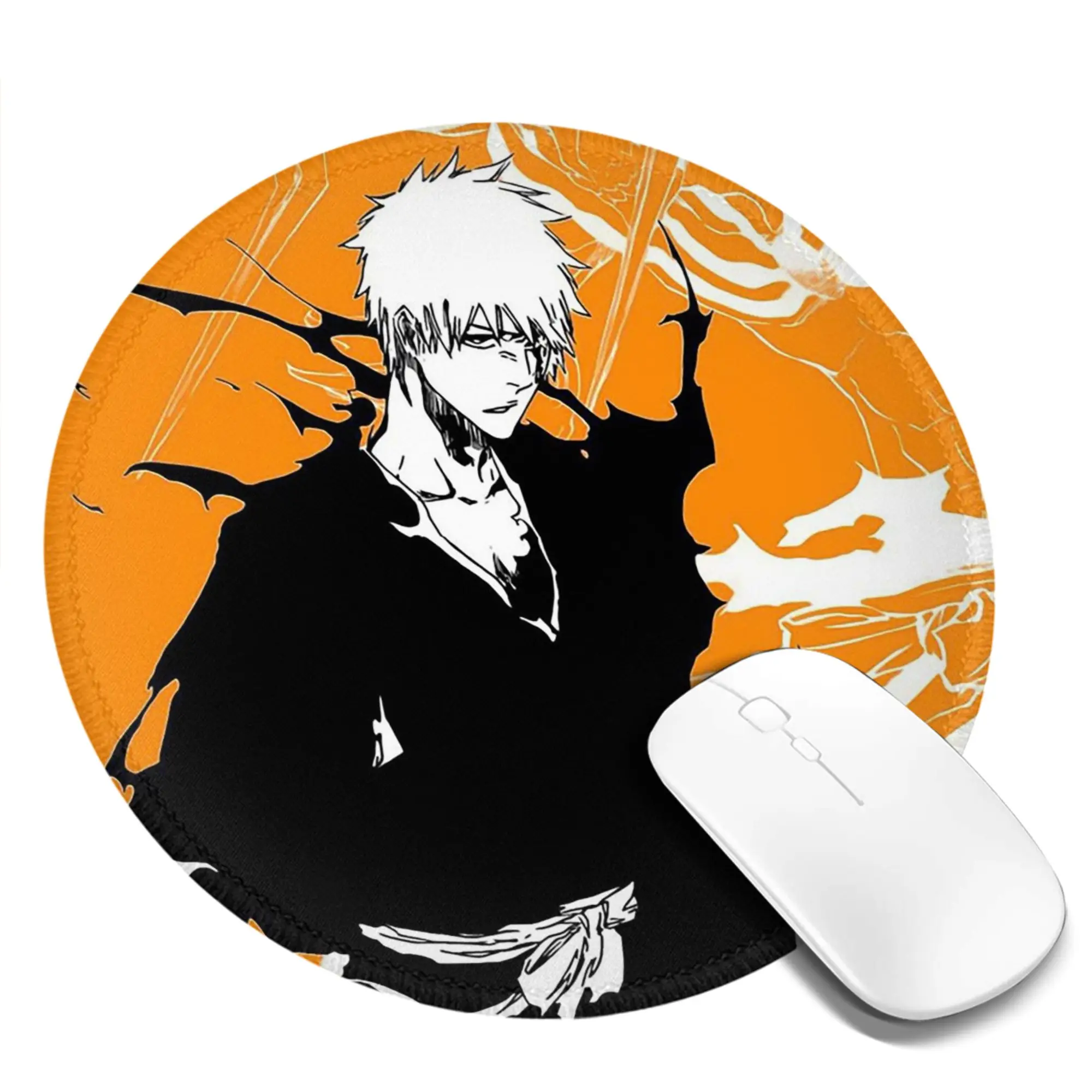 Orange Ichigo kurosaki  Anime Bleach Mouse Pad Computer Keyboard Mouse Mat Gaming Laptop Desk Mat Office Accessories Table Mats