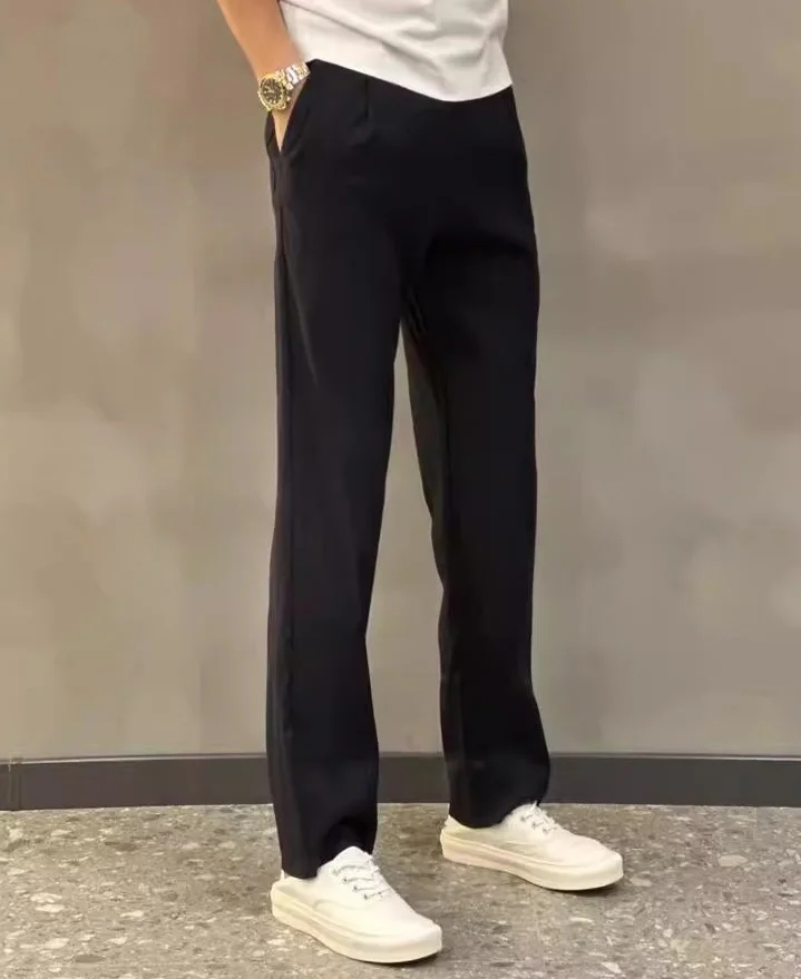 

Летние мужские повседневные брюки из высококачественного льна, широкие, прямые, тонкие, свободные, легкие, простые, длинные, молодежные, модные