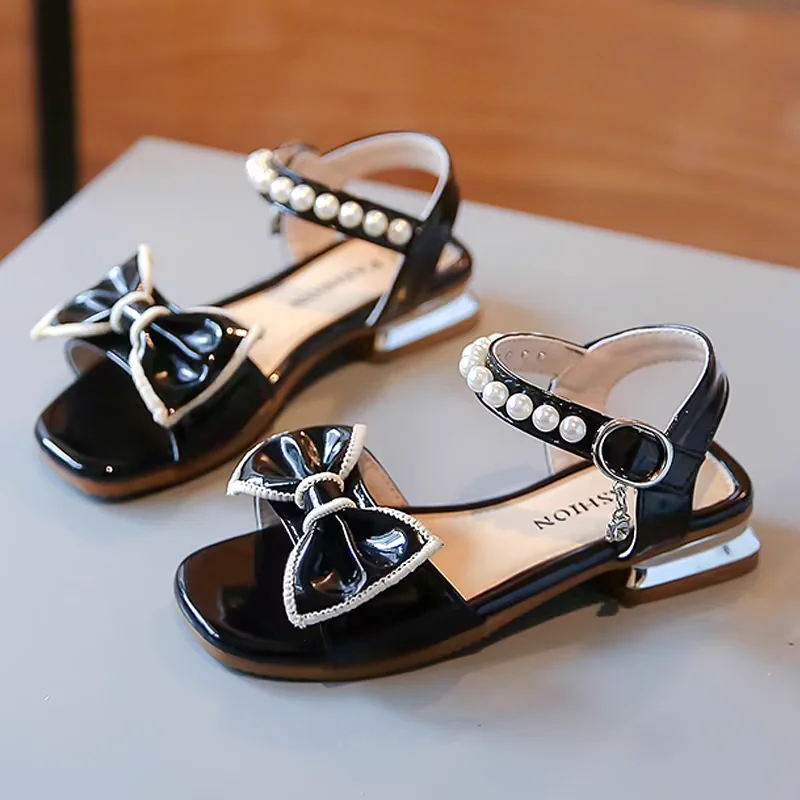 2026 New Summer Girls Princess Heeled Sandals Fashion Trendy Beach Shoes