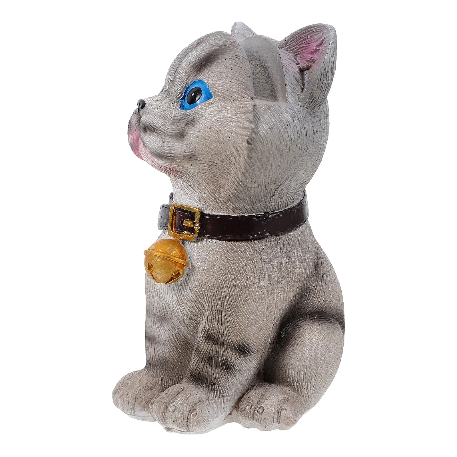 Gray Cat Eyeglass Holder Resin Animal Sculpture Eyewear Stand Nightstand Desktop Organizer Spectacle Display Stand