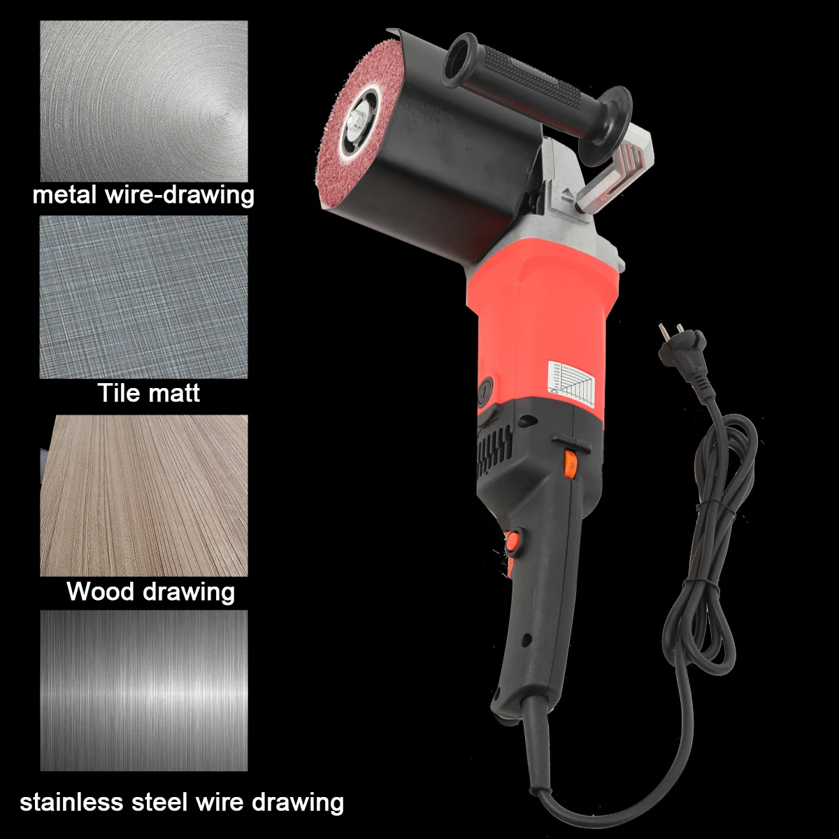 1400W Grinding Machine Satin Polisher 220V Electric Wire Drawing Burnishing Polishing Machine For Metal Steel Wood Polishing