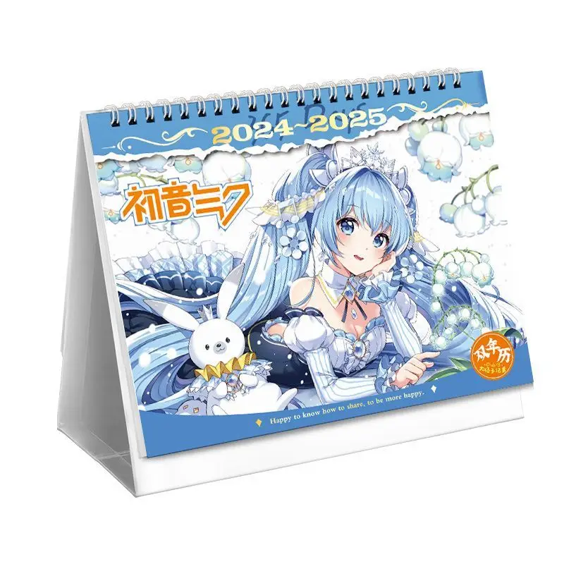 

Hatsune Miku 2024-2025 Desk Calendar Bi-annual Calendar Check-in Student Gift Desktop Ornament ACG Animation Peripherals