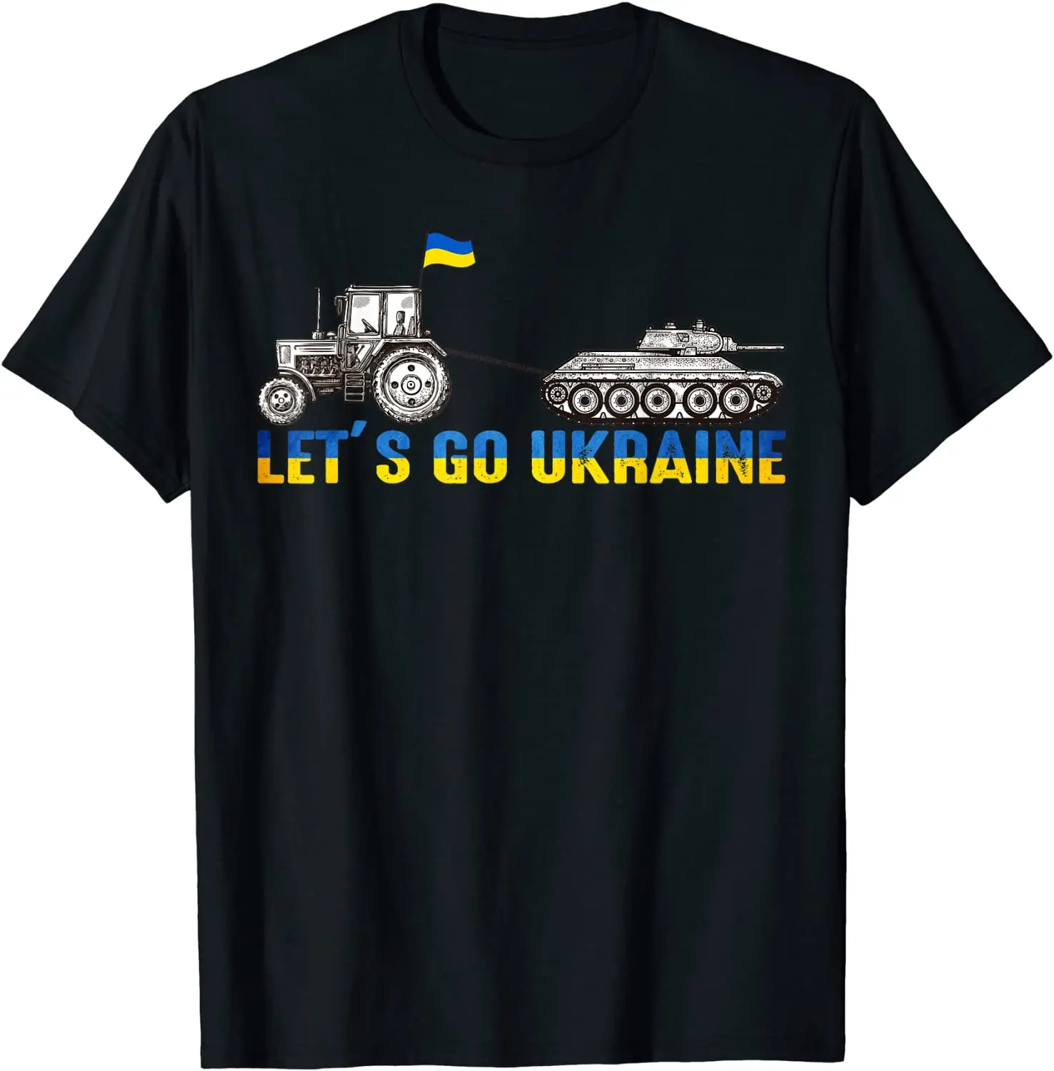 Slava Ukraine Ukrainian Farmer Tractor Tank Let Go Ukraine T-Shirt Summer Short Sleeve 100% Cotton Casual TShirts