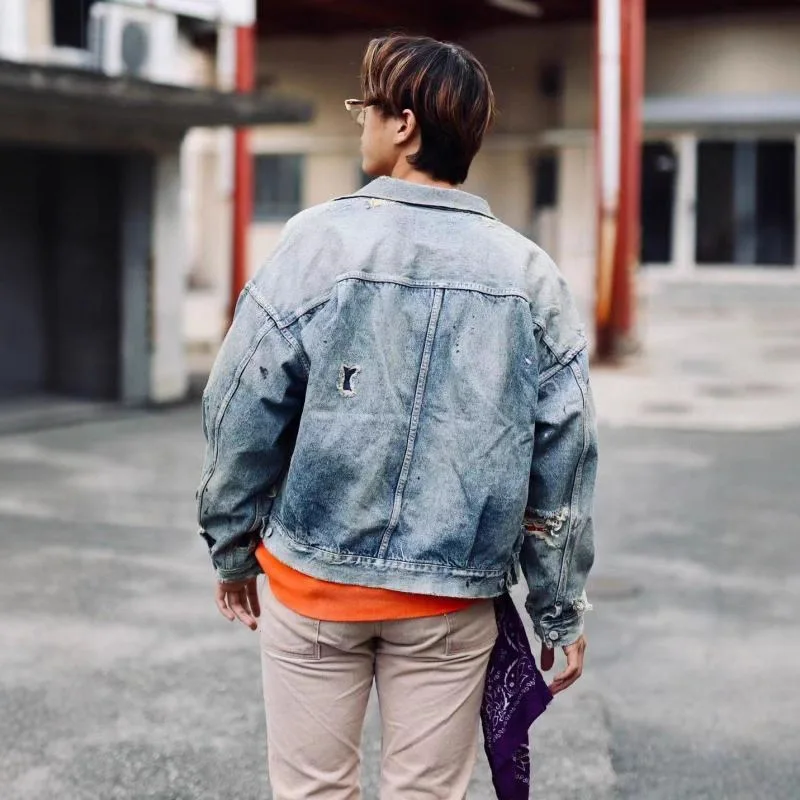 

Джинсовый джинсовый тюнер для пар, хлопковый длинный свек свободного кроя, мужской тюнер для людей среднего и молодого возраста