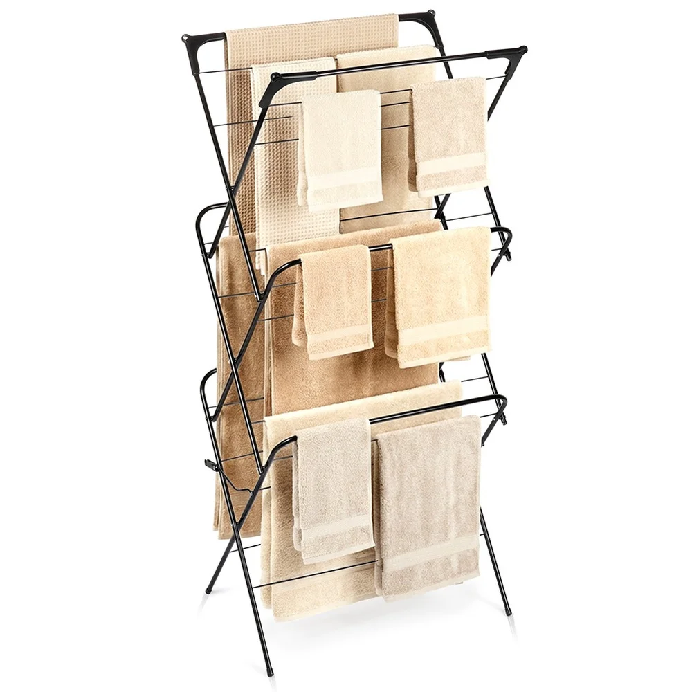 Secadora de Ropa Metálica Negra Vertical 62x46.5x137.5 cm