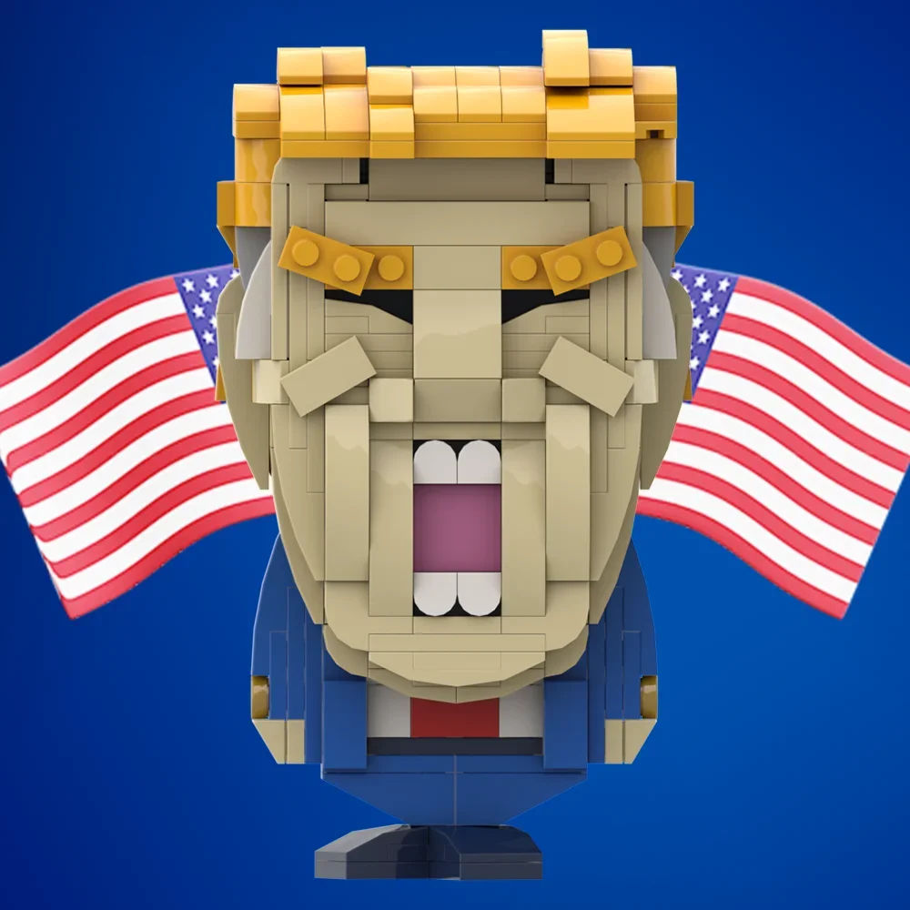 MOC Donald Trump Mattoni Modello Cartoon Figure America Presidente Candidato Donald Trump Building Blocks Giocattolo Regalo