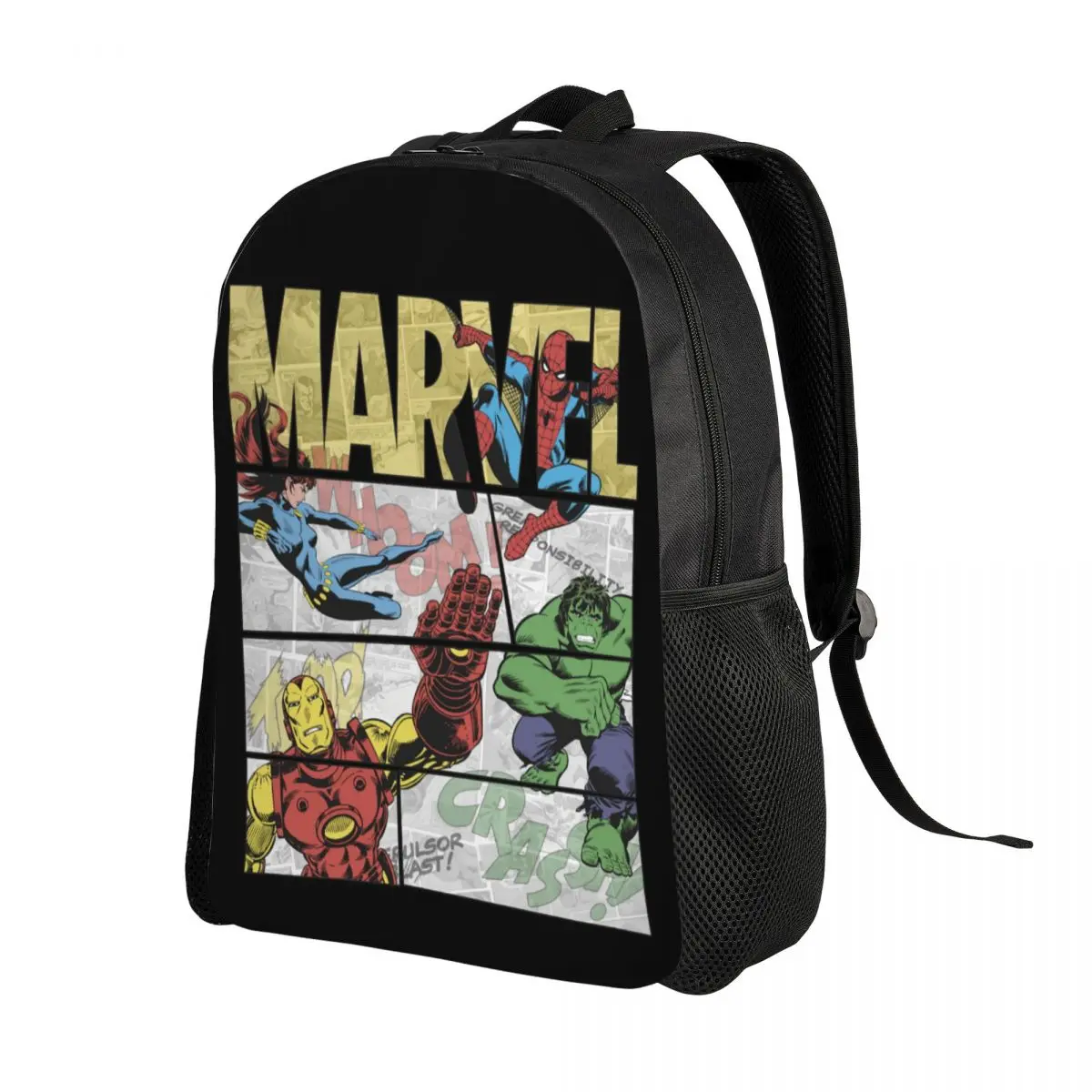 Custom Comics Retro Superheroes Laptop Backpack Men Women Basic Bookbag for College School Students Bags