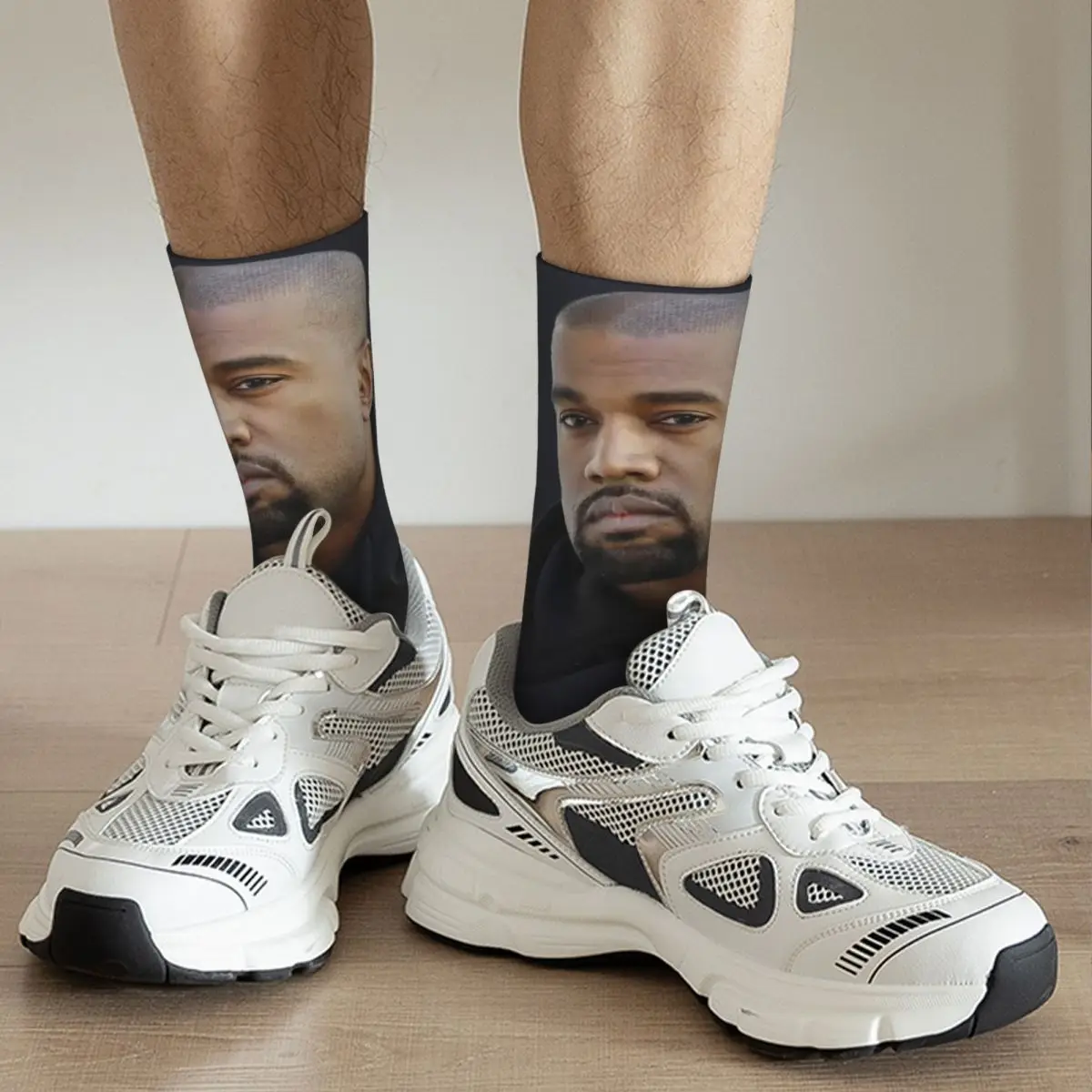 Chaussettes coupe-vent Kanye West pour hommes et femmes, beaux cadeaux en élasthanne, printemps, été, automne et hiver