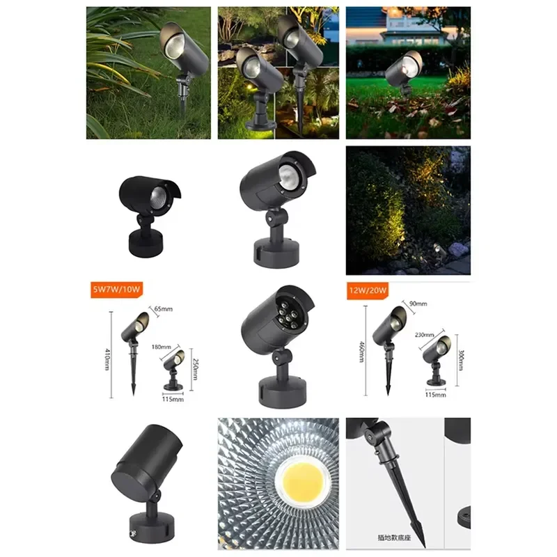 IP65 Waterproof LED Floodlights for Hotels Gardens Stadiums Roads 9x3W 20W 25W Spot Lights Warm White 2-Year Warranty