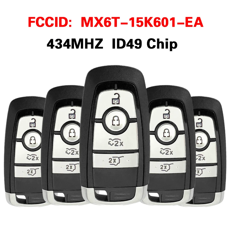 

Original 433MHz 434MHZ For Ford Mustang Mach-E 2020-2023 Genuine Smart Key MX6T-15K601-EA Remote 4 Button