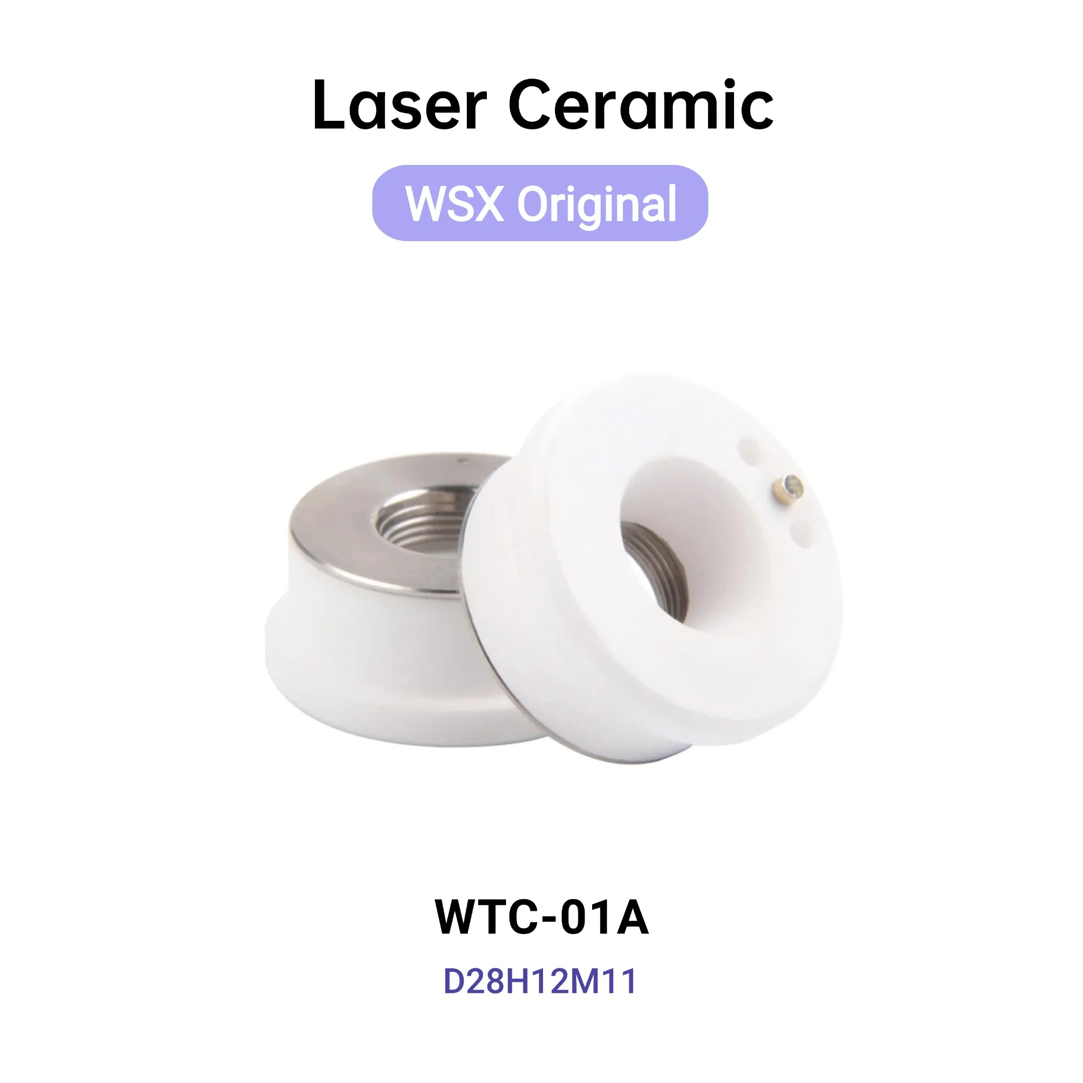 Header 10Pcs/Lot WSX Original Laser Nozzle Holder Ceramic Ring WTC-01A D28H12M11 Laser Ceramic For WSX Fiber Laser Cutting Head