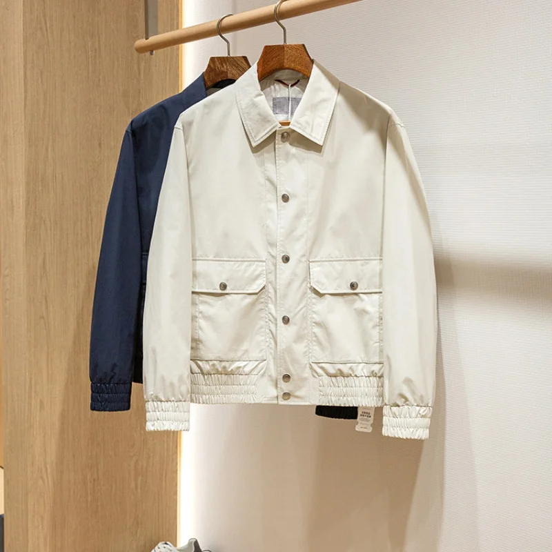 

Italian old money style men's short casual lapel button high-quality luxury jacket