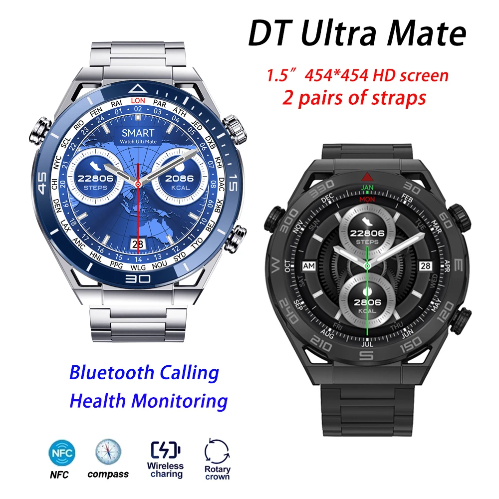 

DT Ultramate Smart Watch for Men Women Luxury Original Smartwatches Compass GPS Tracker Bracelet Health Management Wristwatch