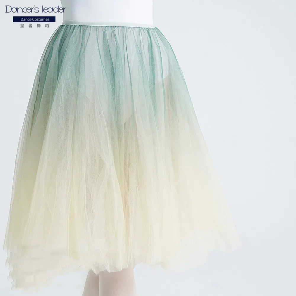 

Ballet Skirt Lime Gradual Change Yoga Performance Gradual Change tutu Skirt Half Skirt Training Skirt Adult Ballet Lyric Skirt