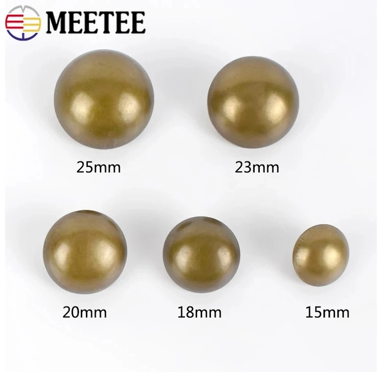 10/20 pz Meetee 15-25mm metallo dorato bottone cappotto rotondo fungo gambo bottoni per vestiti fermagli decorativi accessorio per cucire fai da te