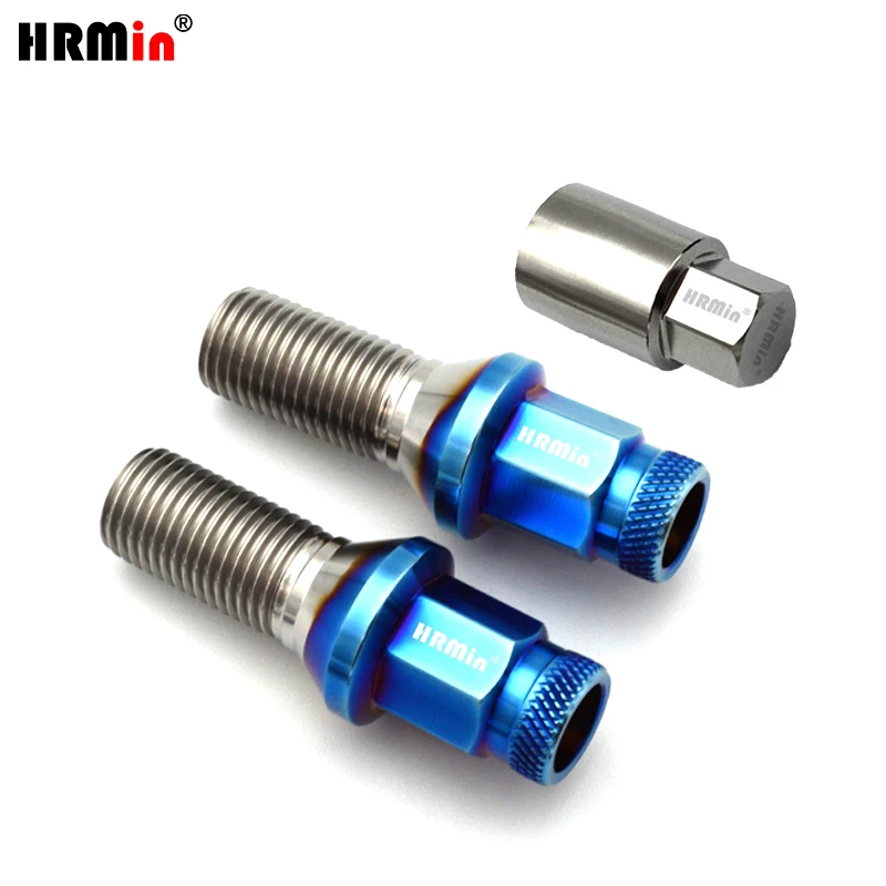 

HRmin Gr5 Titanium Wheel rim Bolt screw M14x1.25x28mm 7 Side anti-theft Cone Seat for BMW MINI Toyota SUPRA Vehicle Car