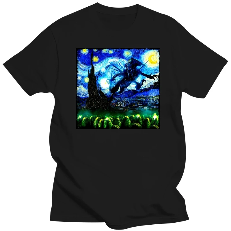 Xenomorph T Shirt Starry Night T Shirt Alien Covenant Aliens Predator Space Fashion Summer Short Sleeve Cotton Tshirt Streetwear