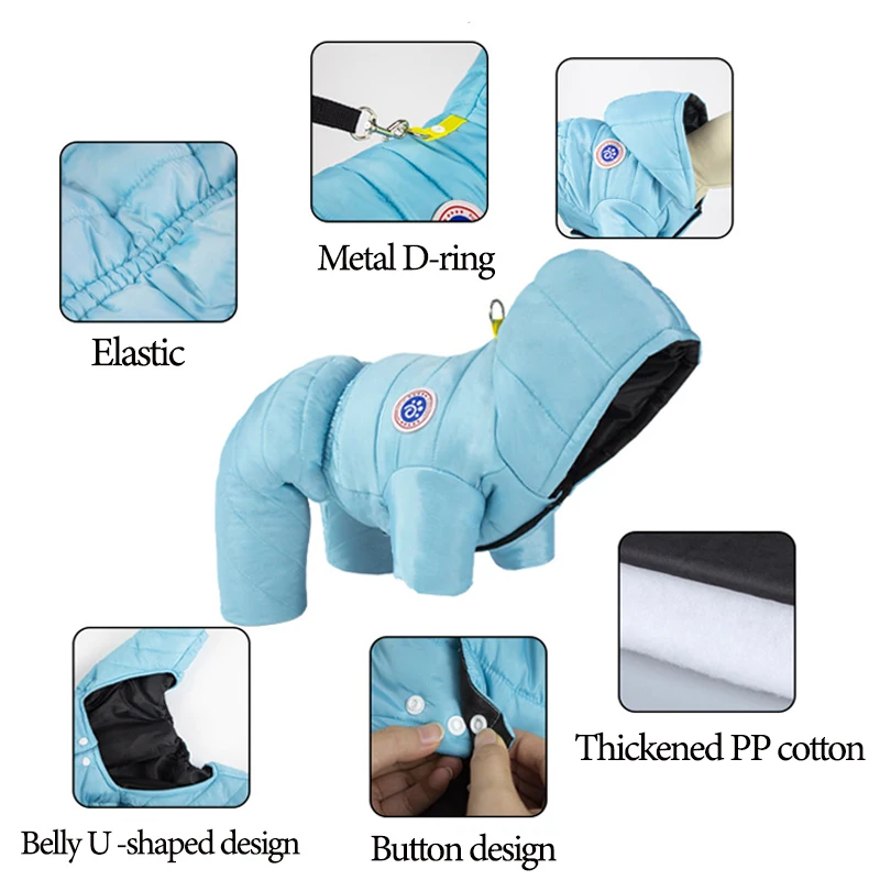 Waterproof Dog Jacket for Small Medium Dogs Clothes Puppy Hoodies Coat Chihuahua Overalls Poodle Shih Tzu Jumpsuit Pet Costumes