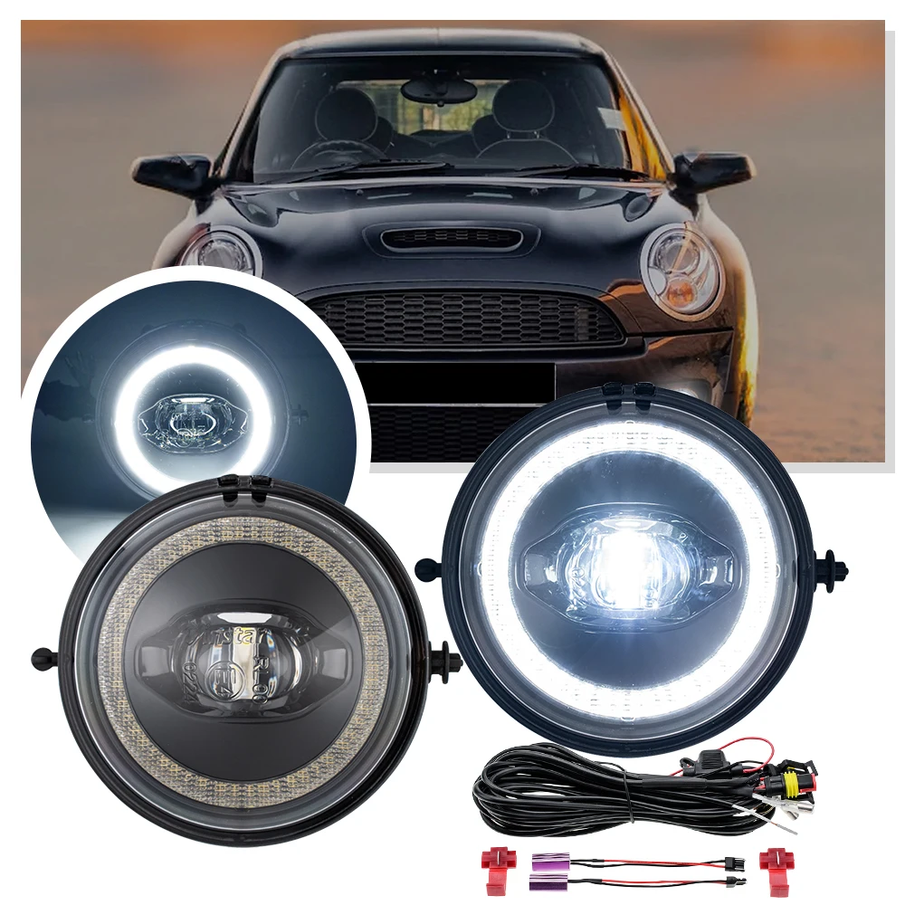 Lámpara LED antiniebla para coche, luz de circulación diurna DRL para Mini Cooper R55, R56, R57, R58, R59, R60, Countryman, R61, Paceman, 2 piezas