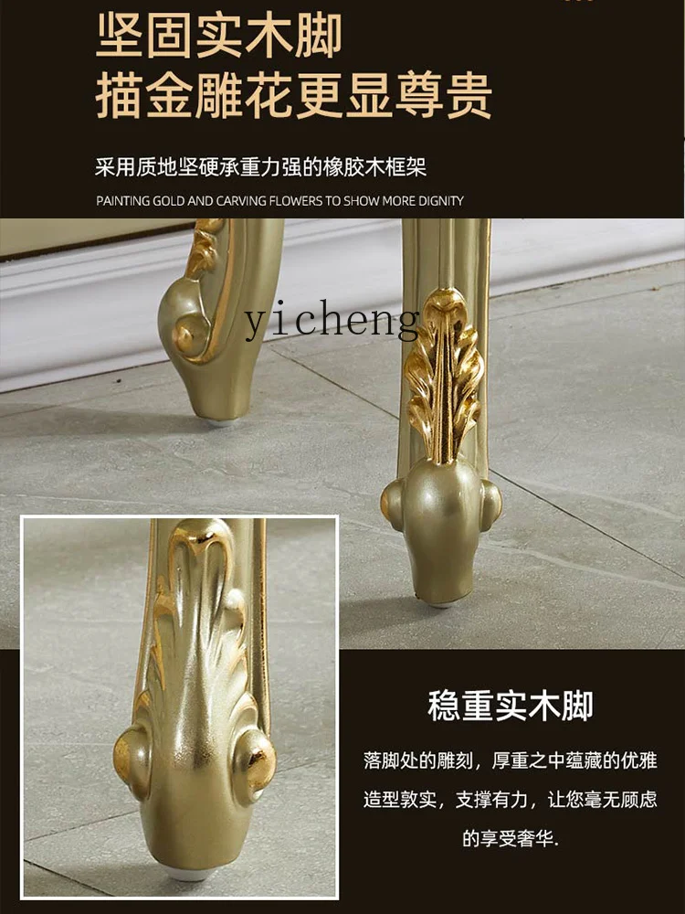 YFY  dresser stool combination solid wood dressing table French bedroom mirror high-end luxury champagne gold
