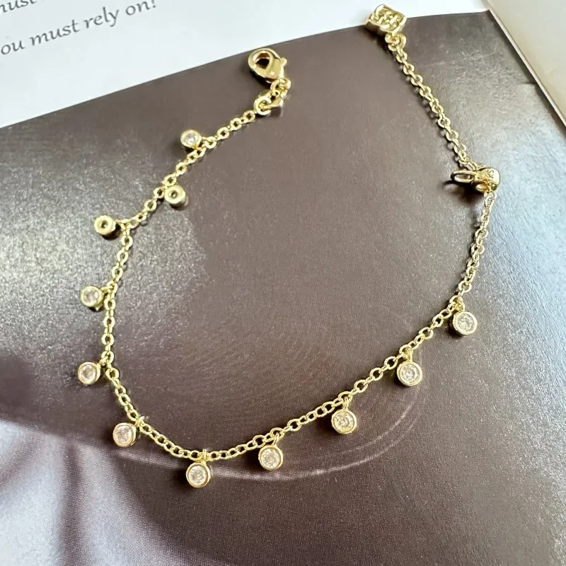 VKVVA Fashion Jewelry Amelia Chain Pull-out Bracelet Teardrop Small Zircon for Women Girl Unique Birthday Gifts