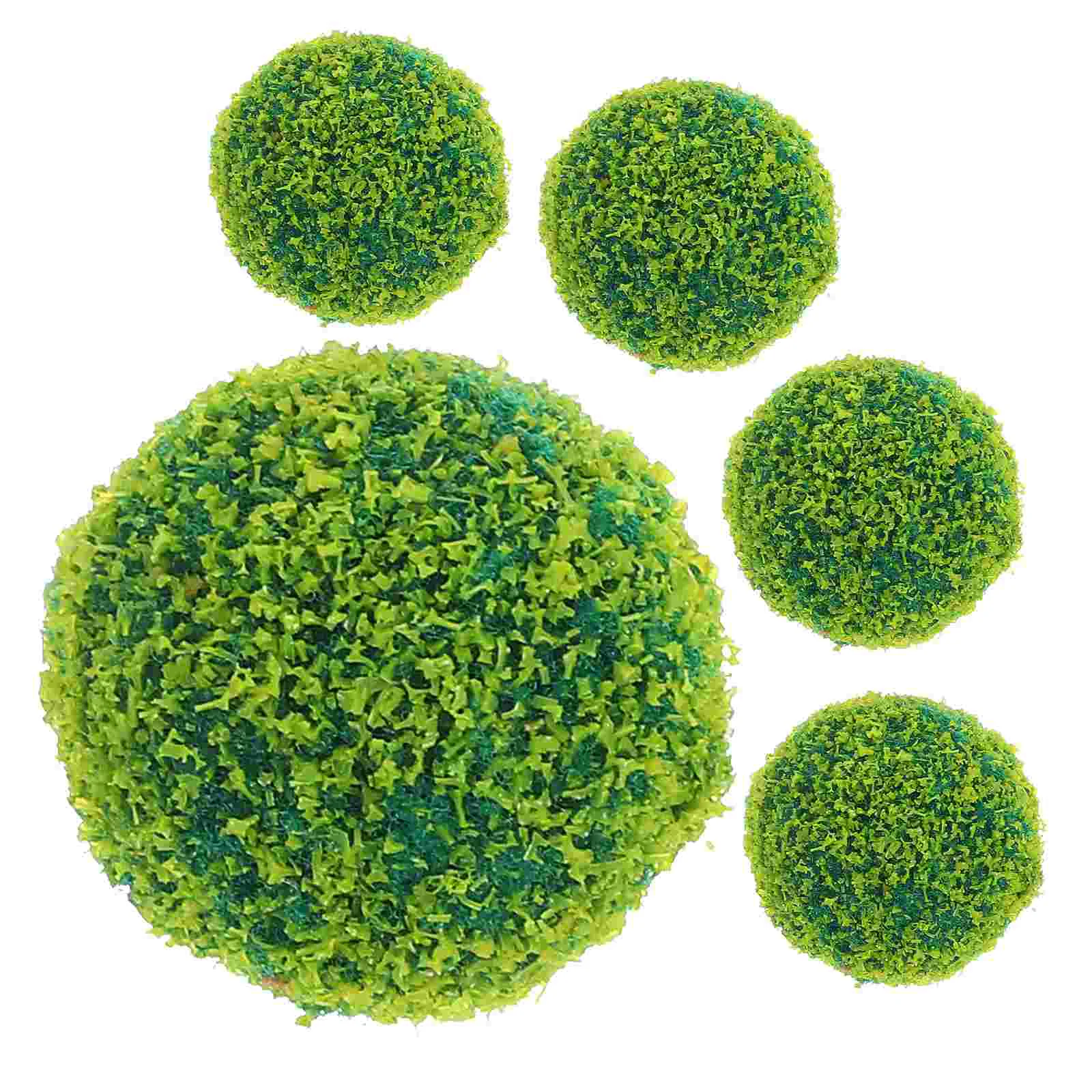 

5 Pcs Sand Table Model Decorative Bowl Grass Balls Artificial Flower Plants Material Sponge Faux Topiary Sphere Green Round