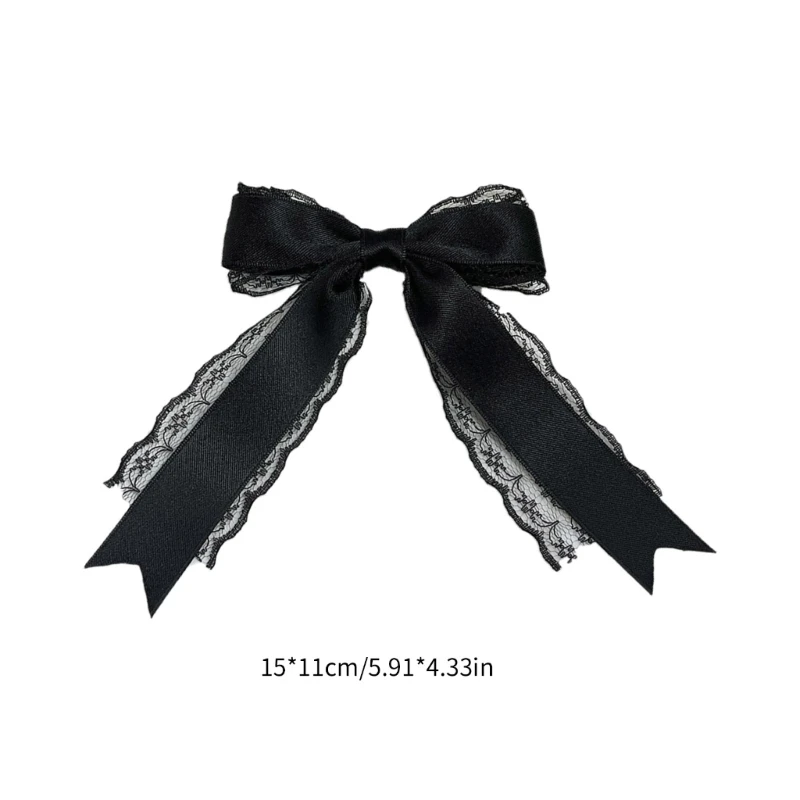 Lace Bowknot Hair Clip Elegances Ribbon Bowknot Duckbills Hair Clip for Girl New Year Ponytail Styling Supply DropShip