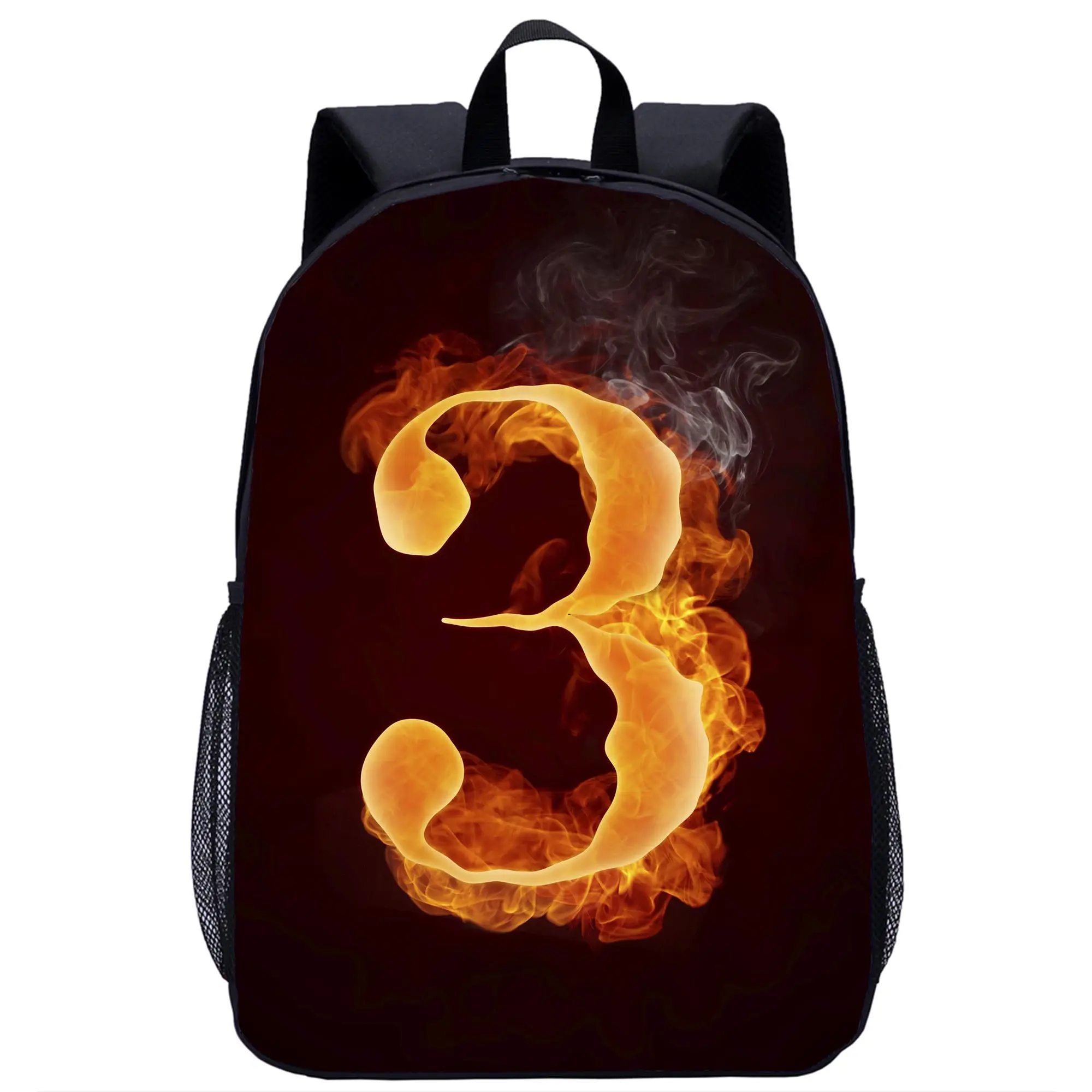 School Season Boys Backpack 16 Inch 3D Print Number Schoolbag for Teenage Black Backpack Large Rucksack Back To School Gift