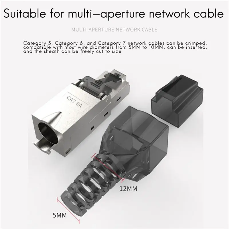 ABZC 24Pcs Tool-Free Cat7 RJ45 Connector Plug Shielded Modular 23/24AWG for Ethernet Network