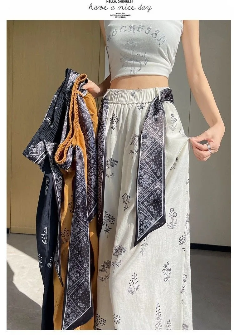 Damen Kurze Hose mit Blumenmuster im Retro-Stil, Schnürung, Slim Fit, Weites Bein, Lockerer Lazy-Style, Modische Freizeithose – Detail 5