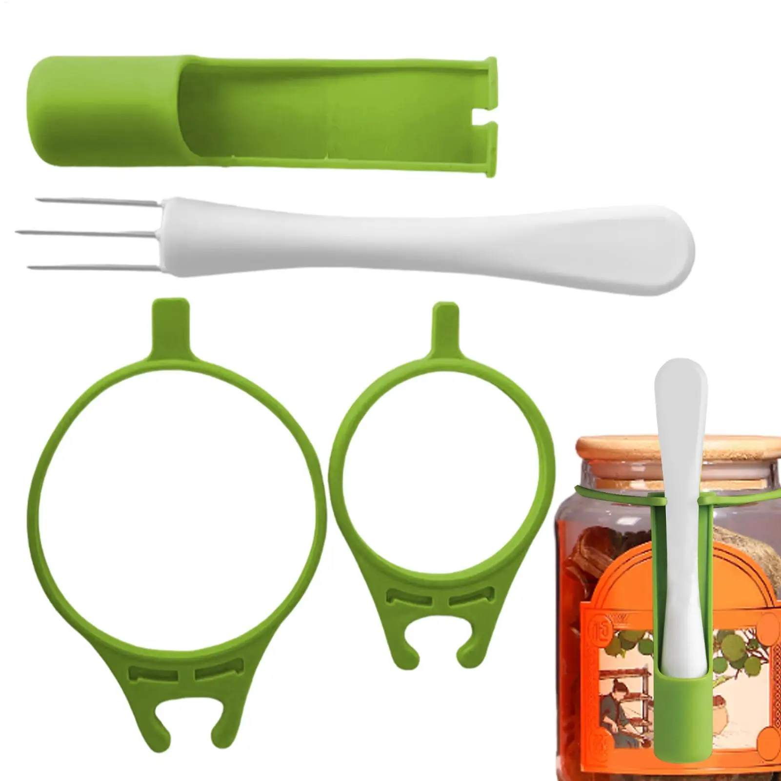 Pickle Jar Fork Pickle Olive Pepper Food Grabber Unique Kitchen Gadgets Pickle Fork with Long Handle Portable Efficient Jar Tool