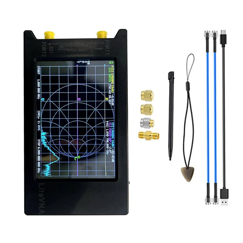 HOT HOSHI LiteVNA64 50kHz-6.3GHz Vector Network Analyzer HF VHF UHF Antenna With 3.95 Inch Display Screen