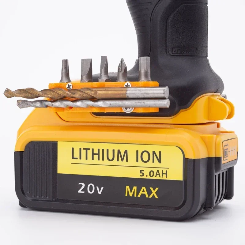 Imagem -02 - Suporte de Broca Magnética para Dewalt Li-ion Bateria Ferramenta Série Brocas Elétricas Pequeno Organizador Broca Elétrica Organizador