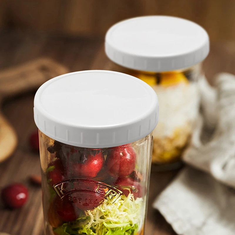 16 Pack Wide Mouth Jar Lids,Plastic Storage Caps for Canning Jars,Leak-Proof and Anti-Scratch Resistant Surface