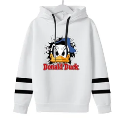 Disney Donald Duck Boys Girls Fashion Sports Pullover Tops Hoodie Men Women Harajuku Loose Long Sleeve Hooded Pullover