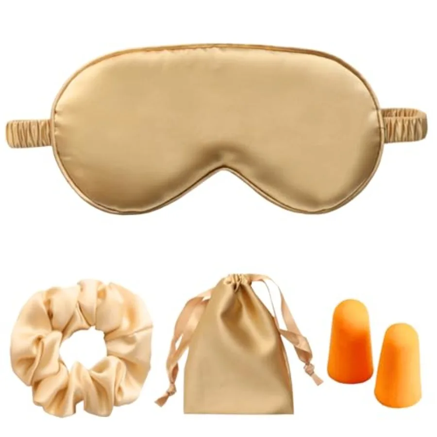 

Silk Satin Sleeping Eye Mask, Sleep Eye Mask Night Blindfold for Women and Men, Soft Breathable out Eyeshade Eye Cover for Trav