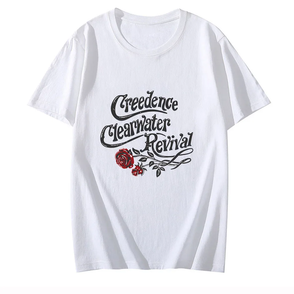 Creedence Clearwater T-shirt Graphic Printing Harajuku O-neck Tee-shirt Funko Pop Gothic Casual Tshirt Unisex Hip Hop Clothing