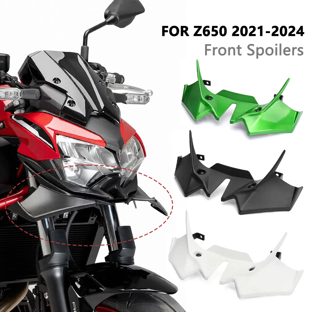 

Motorcycle Front Wheel Wing Cover Front Spoiler Fairing Winglet Aerodynamic Wing Cover Trim For Kawasaki Z650 2021-2024