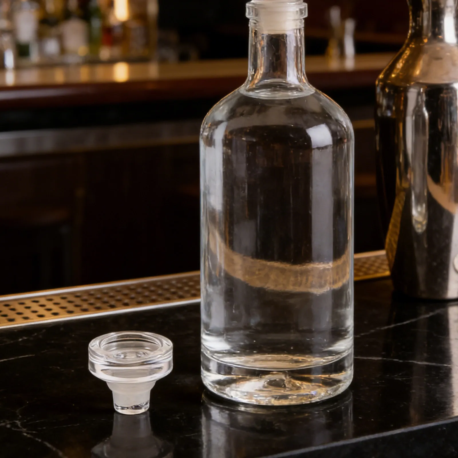 6Pcs Premium Clear Glass Bottle Stoppers T Type Airtight Sealing Plug for Mini Liquor Bottles Vodka Accessories Bar Use
